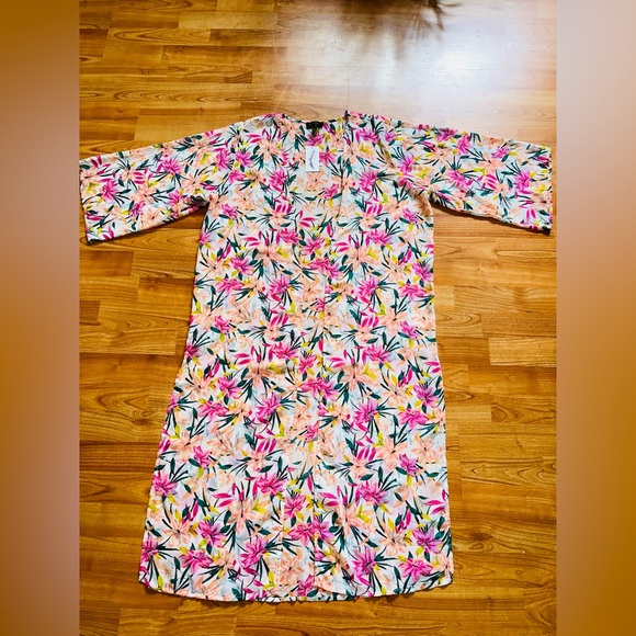 Jessica Simpson womens open long duster kimono L NEW cardigan Multicolor f - Picture 1 of 9